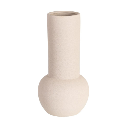 Obiecte decorative - Vază decorativă din ceramică crem cu formă cilindrică și bază rotundă
