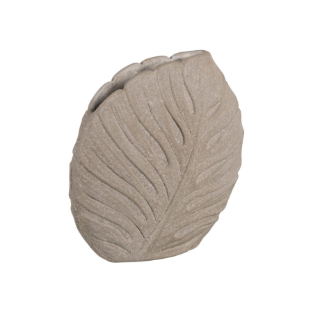 Vaze - Vază decorativă ceramică gri formă frunză reliefată