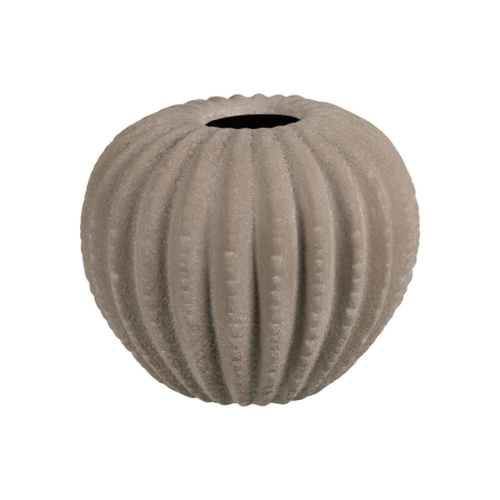 Vaze - Vază decorativă din ceramică gri închis cu model striat formă rotunjită