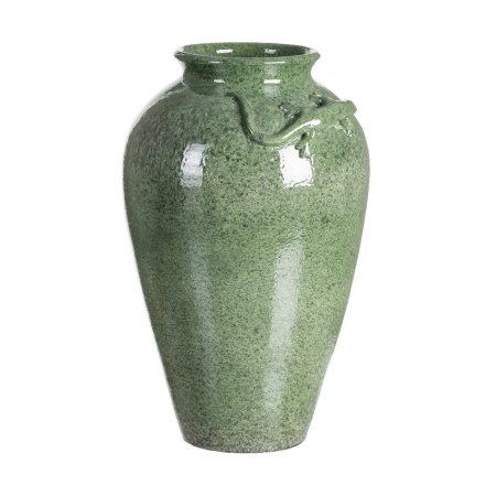 Vaze - Vază decorativă din ceramică verde glazurată – formă de amforă