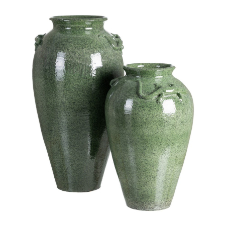 Vază decorativă din ceramică verde glazurată – formă de amforă [1]