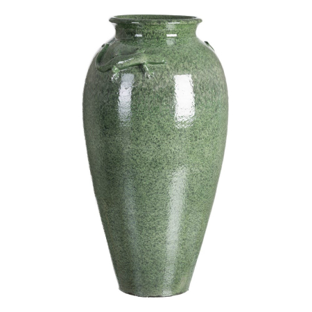 Vaze inalte de podea - Vază decorativă din ceramică verde glazurată – amforă înaltă