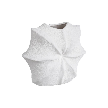 Vaze - Vază decorativă lut alb formă ondulată