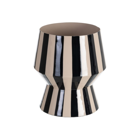Obiecte decorative - Vază decorativă din metal cu dungi verticale alb-negru geometrică