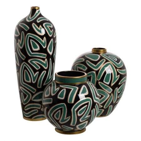 Vaza inalta negru-verde pentru decor rafinat|Vaze moderne pentru accente elegante [1]