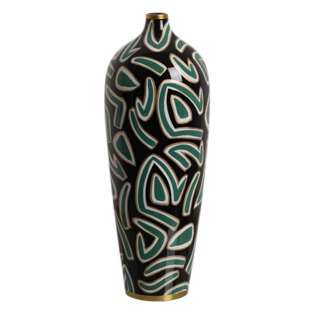Vaze - Vaza inalta negru-verde pentru decor rafinat|Vaze moderne pentru accente elegante