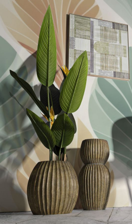 Vază decorativă modernă din rășină cu textură verticală Breeze [5]