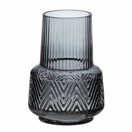 Vaze - Vaza din Sticla Gri CreativDeco - Detalii Geometrice pentru Decoruri Moderne