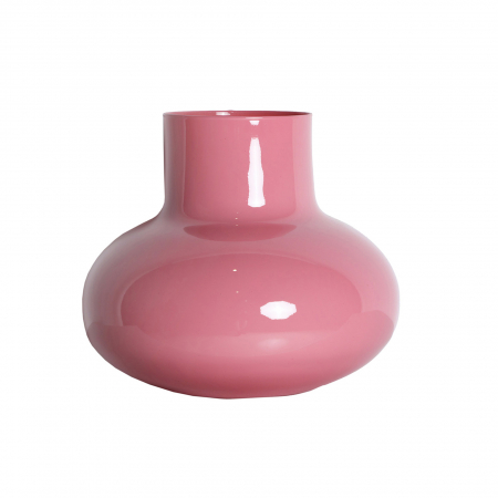 Vaze - Vaza decorativa din sticla roz lucioasa Arden 30 x 26 cm