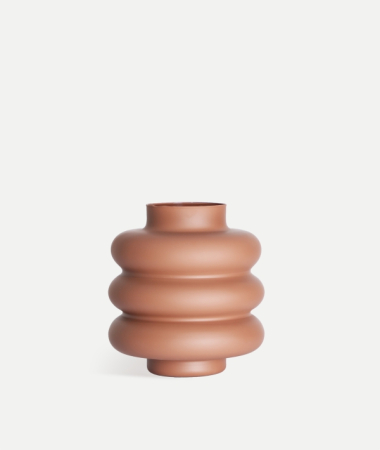 Obiecte decorative - Vază sticlă mată ciocolatie Liam – vază decorativă din sticlă mată