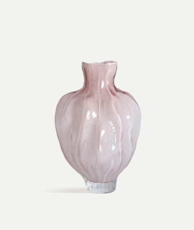 Obiecte decorative - Vază sticlă roz pal organică finisaj translucid Rose – imagine principală