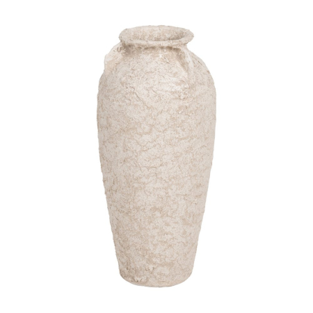 Vaze inalte de podea - Vază decorativă înaltă din ceramică albă rustică formă conică