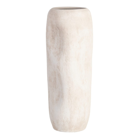 Vaze inalte de podea - Vază decorativă înaltă ceramică crem formă cilindrică