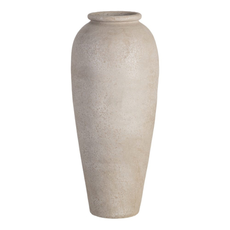 Vază decorativă înaltă ceramică crem formă rotunjită