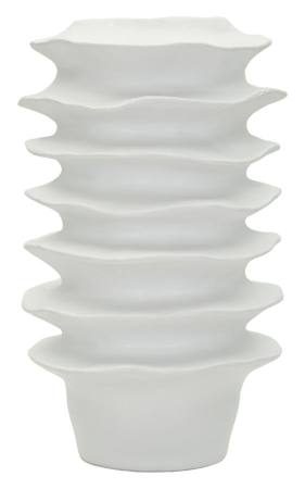 Obiecte decorative - Vază decorativă modernă cu niveluri suprapuse alb