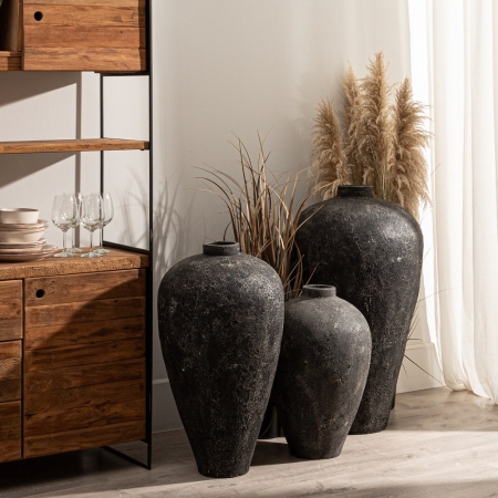 Vaza Neagra Patinata CreativDeco - Element Rustic si Elegant pentru Decor [1]