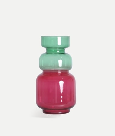 Obiecte decorative - Vază decorativă din cristal fuchsia și verde