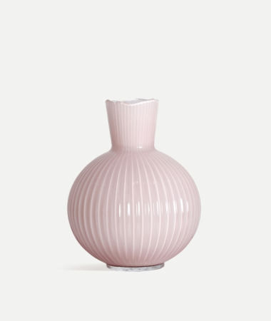 Obiecte decorative - Vază decorativă din sticlă roz pal NUDE – imagine principală