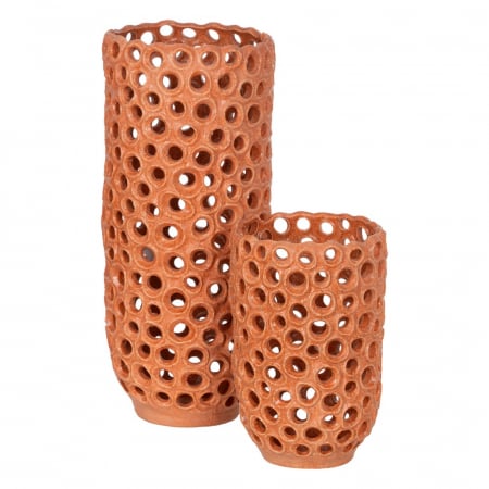 Vaza ceramica portocalie pentru decor boho|Vaze colorate pentru interioare creative [1]