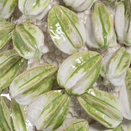 Vaza ceramica verde alb rustica moderna [4]