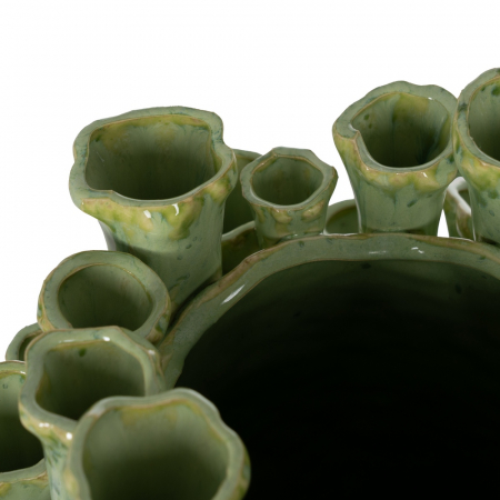 Vaza mare ceramica verde mata pentru buchete|Vaze decorative naturale pentru decor contemporan [2]