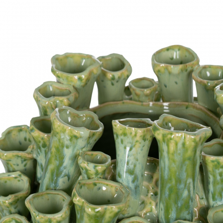 Vaza verde ceramica mata pentru decor botanic|Vaze rotunde moderne pentru spatii naturale [2]