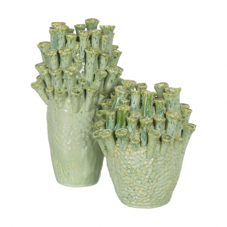 Vaza verde ceramica mata pentru decor botanic|Vaze rotunde moderne pentru spatii naturale [1]