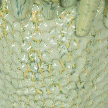 Vaza verde ceramica mata pentru decor botanic|Vaze rotunde moderne pentru spatii naturale [4]