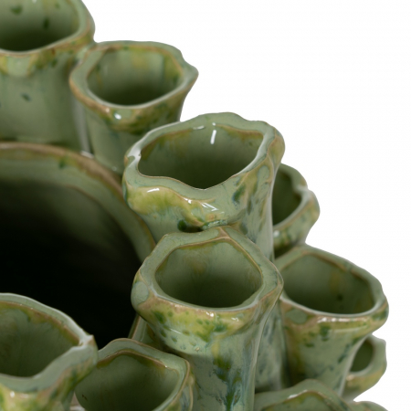 Vaza verde ceramica mata pentru decor botanic|Vaze rotunde moderne pentru spatii naturale [5]