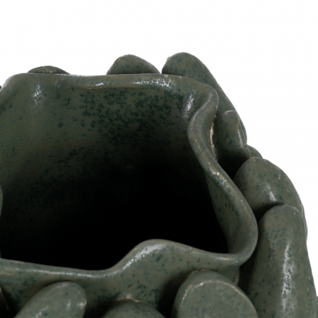 Vaza ceramica verde decor floral voluminos [3]