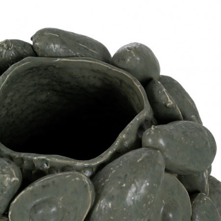 Vaza ceramica verde rotunda decor rustica [3]