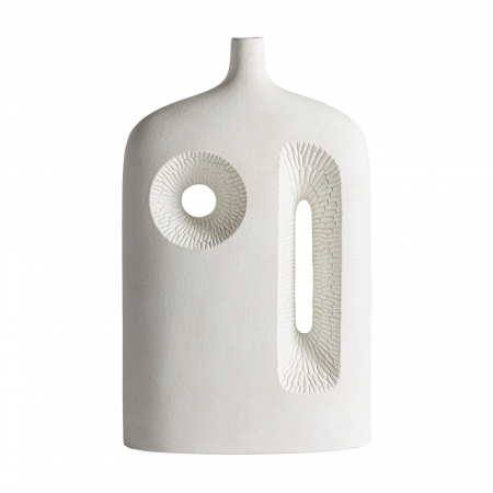 LEGHE - Vaza Art Deco ceramica alba|Vaze decorative inalte