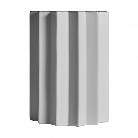 Vaza Art Deco ceramica alba|Vaze decorative plisate