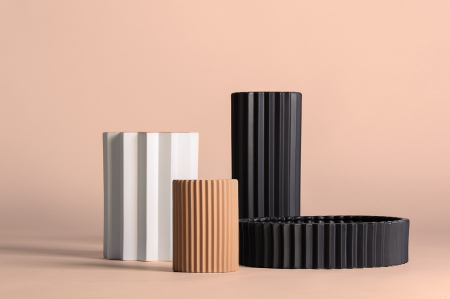 Vaza Art Deco ceramica alba|Vaze decorative plisate [3]