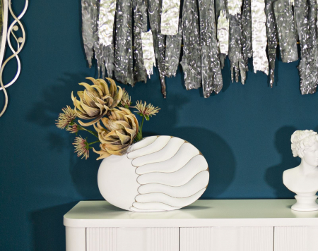 Vaza Decorativa Alba Cu Influente Naturale CreativDeco [5]