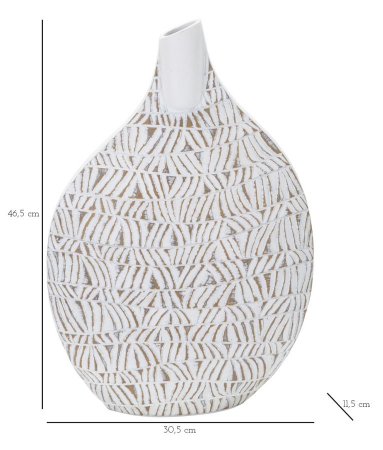 Vaza Alba Boho Chic Cu Motive Naturale CreativDeco [6]