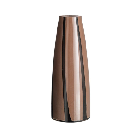 Obiecte decorative - Vaza din sticla conica cu finisaj metalizat bronz