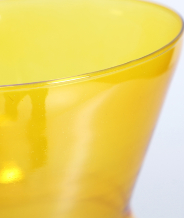 Vază decorativă din sticlă galbenă și mov cu design modern [2]