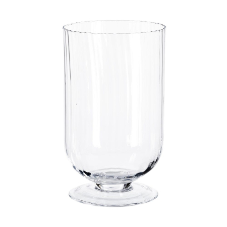 Obiecte decorative - Vază din sticlă transparentă cu bază rotundă și margine ondulată