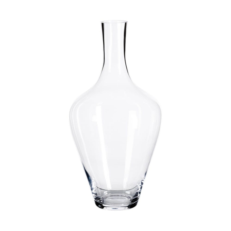 Obiecte decorative - Vază din sticlă transparentă cu corp rotunjit și gât îngust