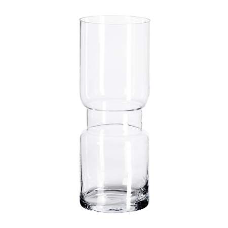 Obiecte decorative - Vază din sticlă transparentă cu formă cilindrică în două niveluri