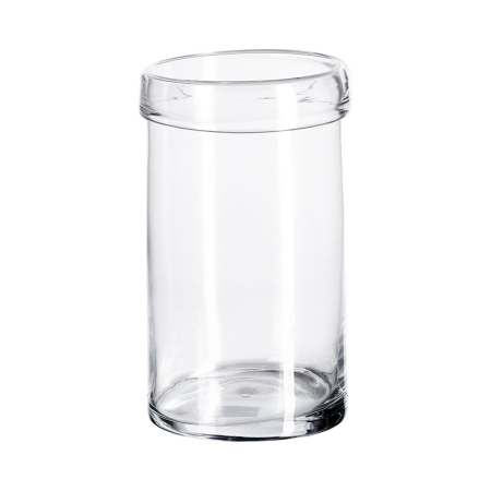 Obiecte decorative - Vază din sticlă transparentă cu formă cilindrică și margine îngroșată