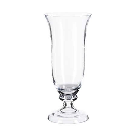 Obiecte decorative - Vază din sticlă transparentă cu formă de cupă și picior decorativ