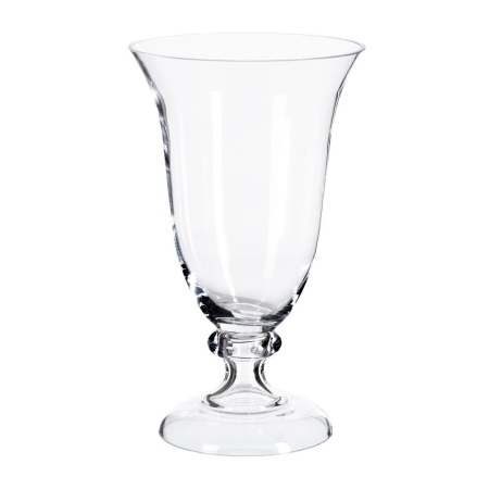 Obiecte decorative - Vază din sticlă transparentă cu formă de cupă și picior decorativ