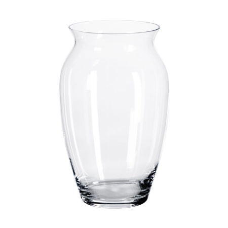 Obiecte decorative - Vază din sticlă transparentă cu formă ovală și gât evazat