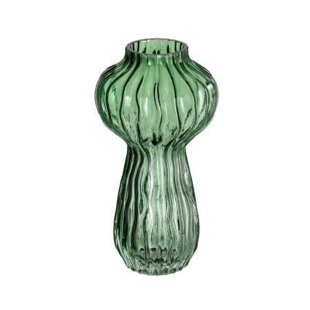 Obiecte decorative - Vaza din sticla verde tip clepsidra, inalta