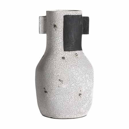 MEGA PROMOTII - Vaza contemporana inalta teracota alb negru|Vaze decorative moderne