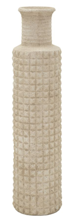 Ghivece, Vase Exterior - Vază exterior bej din rășină cu textură nisipoasă Sand Outdoor variantă cilindrică