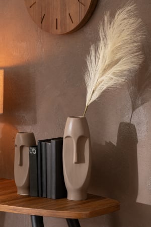 Vaza Face, ceramica, maro deschis - CreativDeco.ro [2]