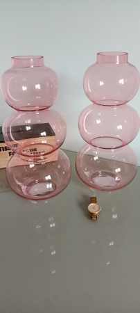 Vaza Globes, sticla roz, creativdeco.ro [4]